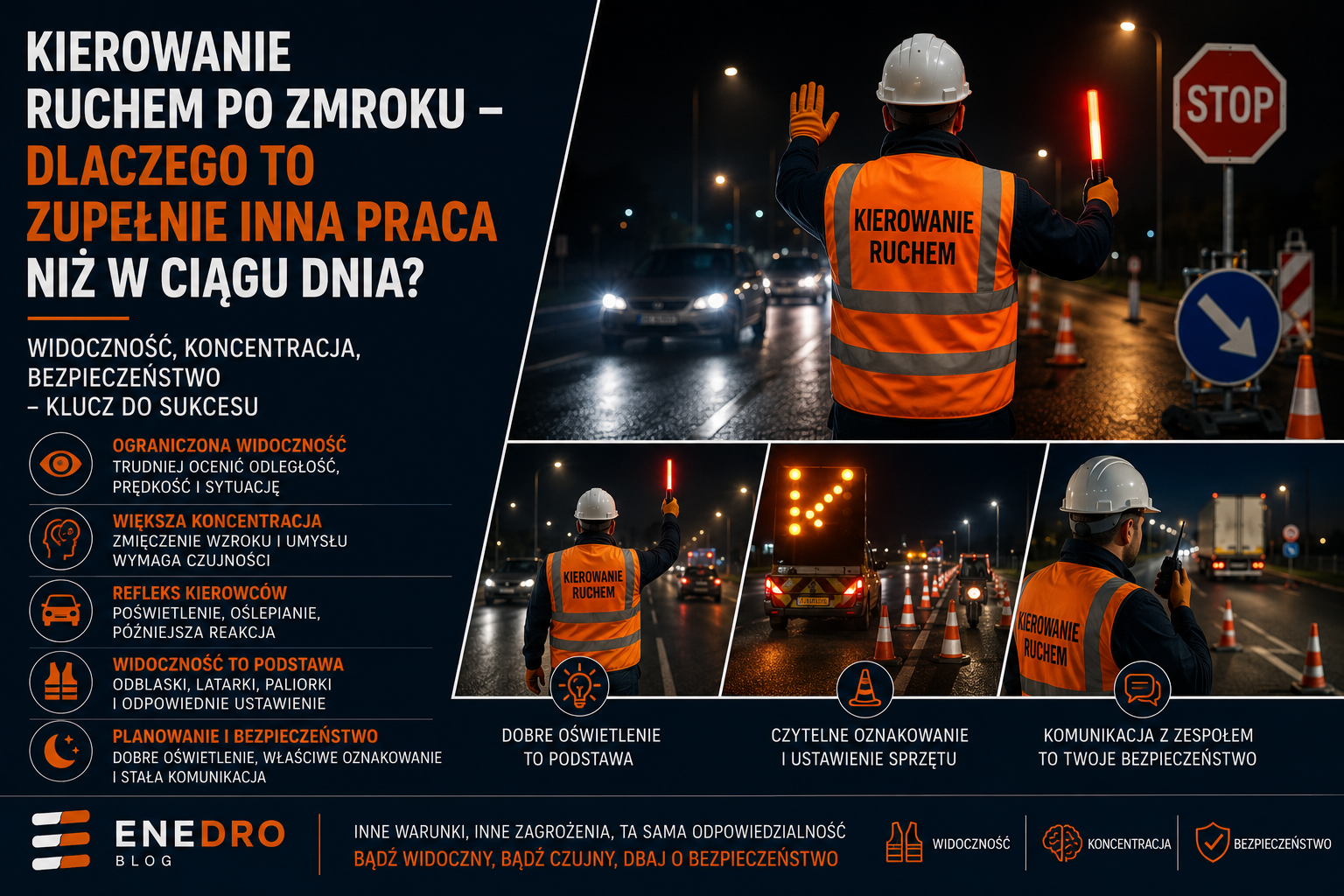 kierowanie ruchem po zmroku