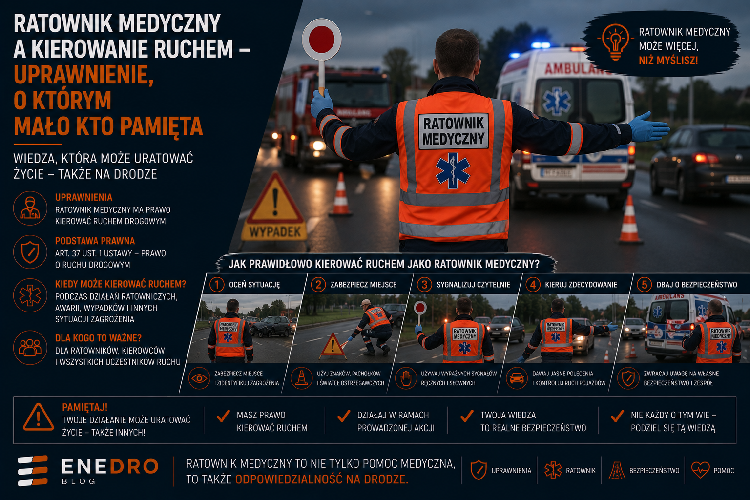 Ratownik medyczny a kierowanie ruchem — uprawnienie, o którym mało kto pamięta 1 Ratownik medyczny